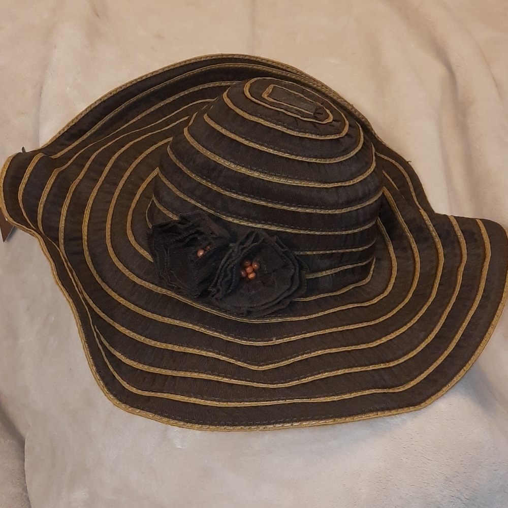 💲Peter Grimm Ltd Brown Rosette Sun Hat